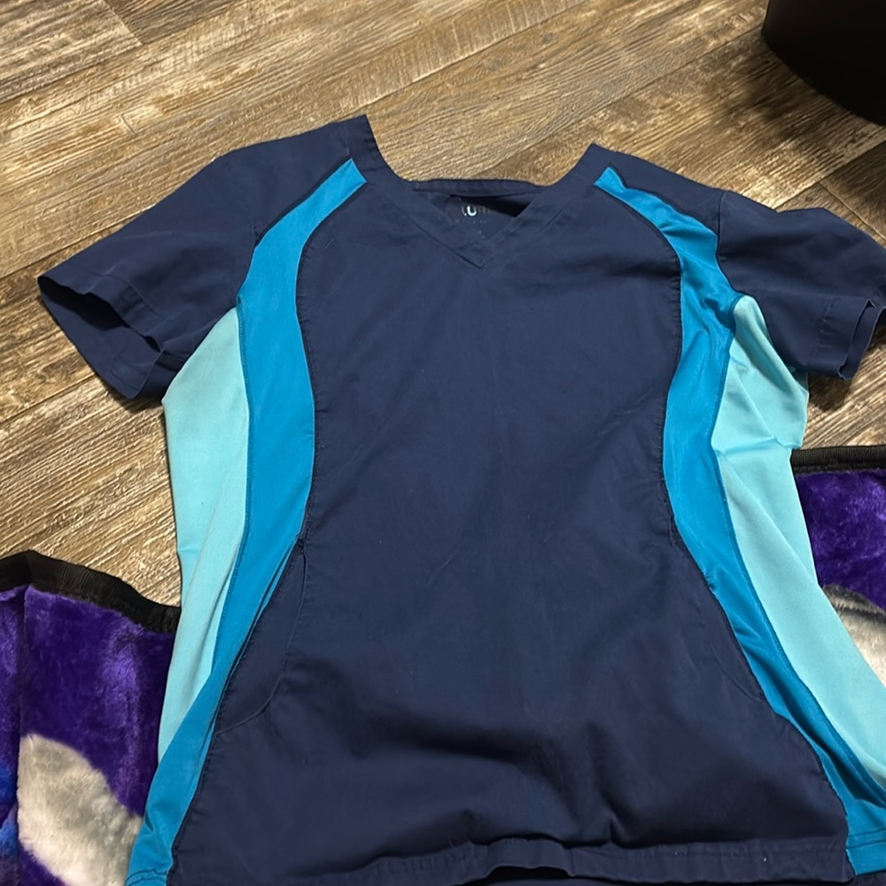 Blue medium women’s scrub top